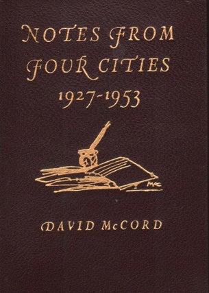 Item #1321 Notes From Four Cities: 1927-1953. David McCord