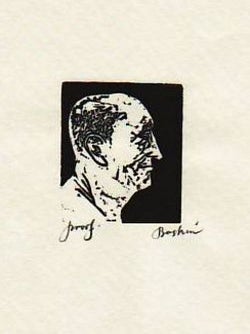 Item #25222 Sienese Head (print). Leonard Baskin