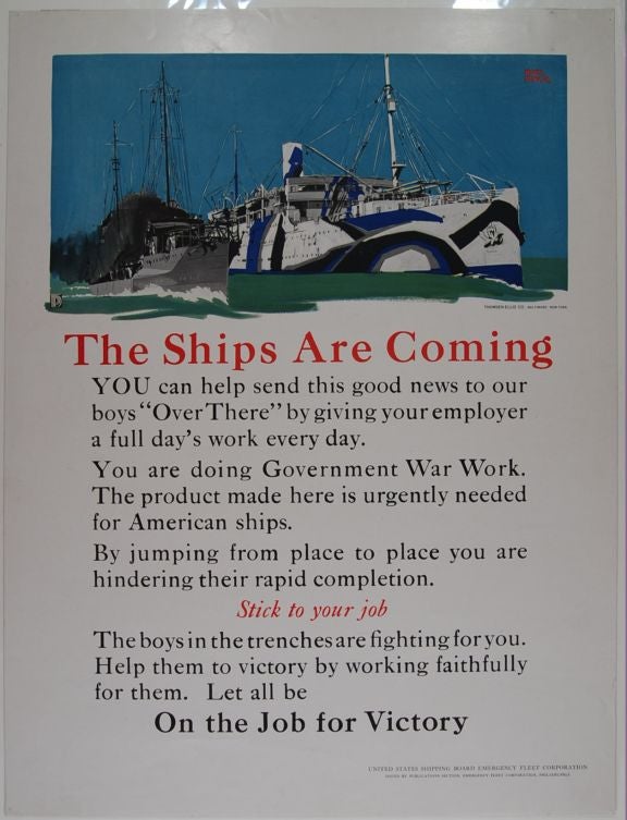 Item #9002988 The Ships Are Coming... (poster). Adolph Treidler.