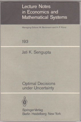 Item #9003696 Optimal Decisions Under Uncertainty.; Lecture Notes in Economics and Mathematical...