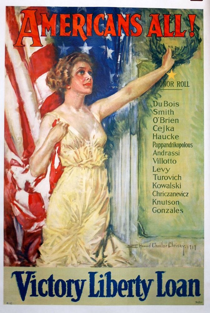 Item #9006927 Americans All! : Victory Liberty Roll : Du Bois, Smith ... Et Al. (poster). Howard Chandler Christy.