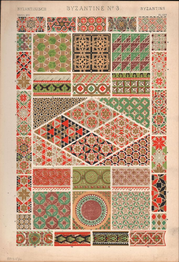 Byzantine No. 3. PRINT GRAMMAR OF ORNAMENT by Owen Jones on James and Mary  Laurie Booksellers