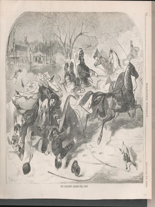 THE SLEIGHING SEASON -- THE UPSET (Print. Winslow Homer.
