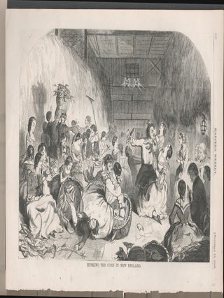 HUSKING THE CORN IN NEW ENGLAND (Print. Winslow Homer.