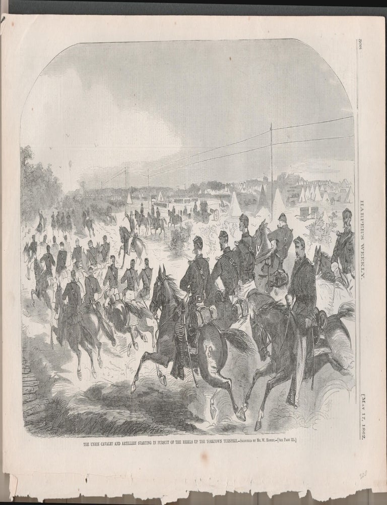 Item #9014234 THE UNION CAVALRY AND ARTILLERY STARTING IN PURSUIT OF THE REBELS UP THE YORKTON TURNPIKE (Print). Winslow Homer.