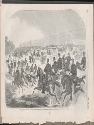 THE UNION CAVALRY AND ARTILLERY STARTING IN PURSUIT OF THE REBELS UP THE YORKTON TURNPIKE (Print. Winslow Homer.