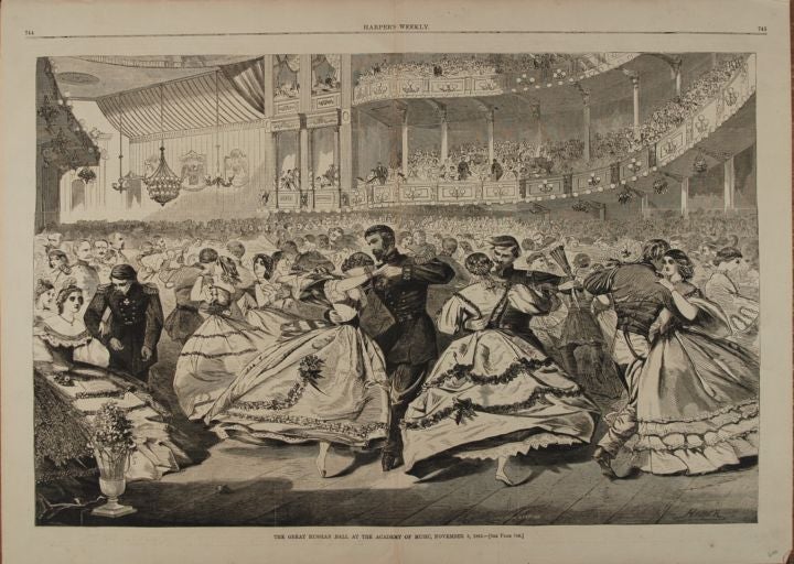 Item #9014259 THE GREAT RUSSIAN BALL AT THE ACADEMY OF MUSIC, NOVEMBER 5, 1863 (Print). Winslow Homer.