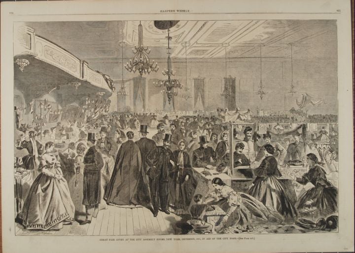 Item #9014261 GREAT FAIR GIVEN AT THE CITY ASSEMBLY ROOMS, NEW YORK, DECEMBER, 1861, IN AID OF THE CITY POOR (Print). Winslow Homer.