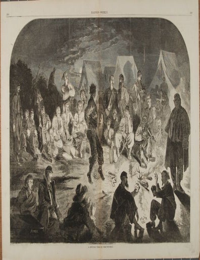 Item #9014262 A BIVOUAC FIRE ON THE POTOMAC (Print). Winslow Homer.