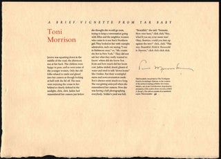 A Brief Vignette from Tar Baby (broadside. Toni Morrison.