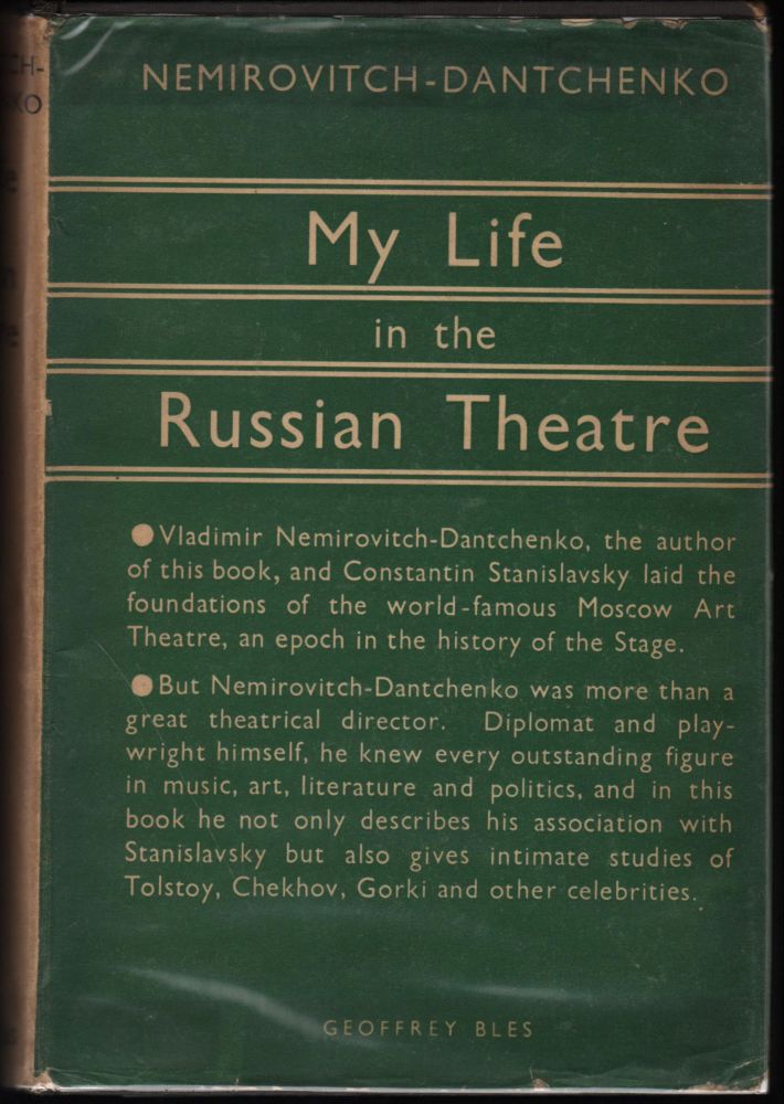 Item #9019286 My Life in the Russian Theatre. Nemirovitch Dantchenko.