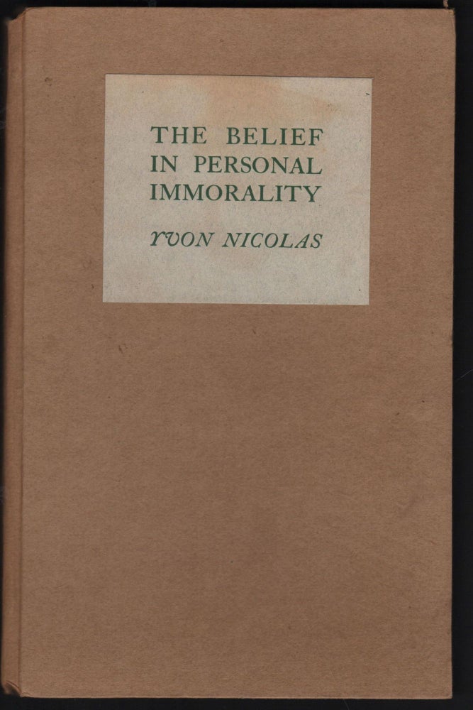 Item #9027430 The Belief In Personal Immorality. Yvon Nicolas.