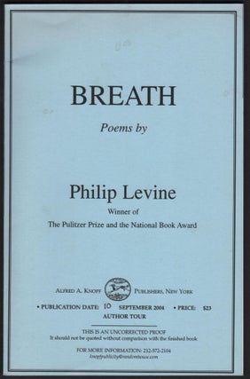 Item #9027657 Breath; Poems by Phiilip Levine. Phiip Levine
