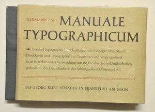 Item #9028829 Manuale Typographicum. Hermann Zapf