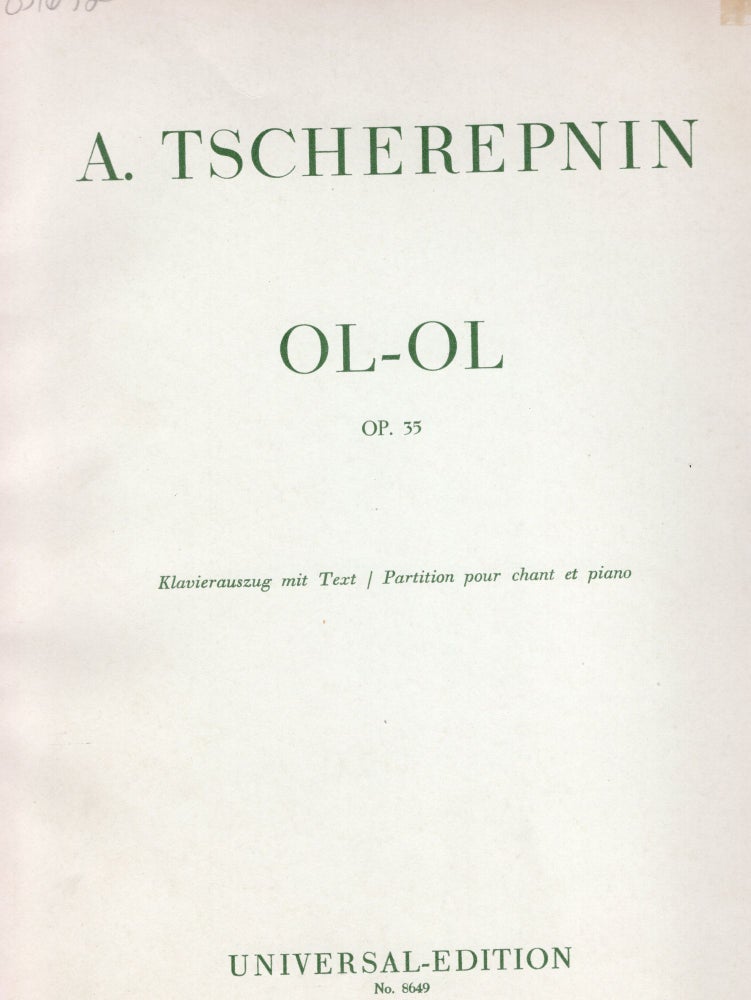 Item #9029893 Ol-Ol; Op. 35. A. Tscherepnin.