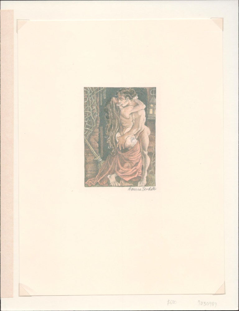 Item #9030989 Matted and signed illustration for Kraken edition of Herman Melville's "Pierre; or, the Ambiguities". Maurice Sendak.