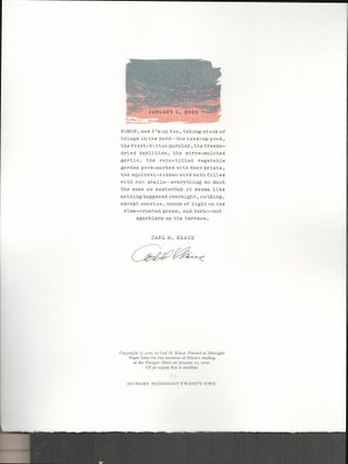 Item #9032480 January 1, 2000 (broadside). Carl H. Klaus